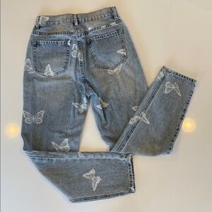 PacSun Light Blue Butterfly Ultra High-rise, Slim Jeans Size 25